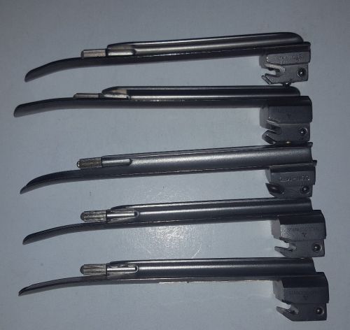 (5 TOTAL) ADC / RUSCH / PENLONG MILL 2 Laryngoscope Blades MILLER 2 SS STAINLESS