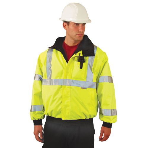Occunomix Hi-Vis Bomber Jacket With Black Bottom and Fleece Zip Out Lining