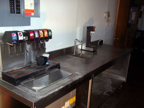 105&#034; waitress station water fill soda dispenser stainless cabinet table heavy ! for sale