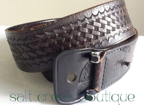Safariland Model 88 Duty Leather Belt Size 32 POLICE Pistol Basketweave Black