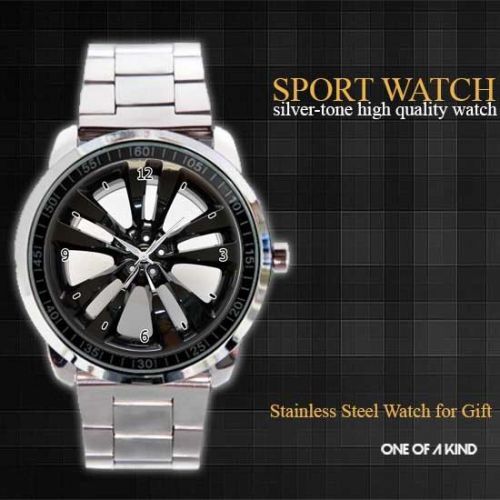 2006 dodge charger replica black wheel Sport Metal Watch