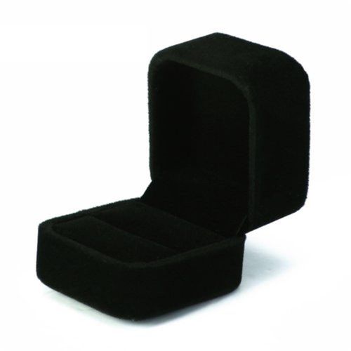 Large Velvet Ring T1splay Box Case Tray Jewelry Gift Box - Black T1