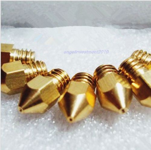 10pcs RepRap 3D Printer 0.4mm Brass Nozzle J-Head Hot End Makerbot Prusa Mendel