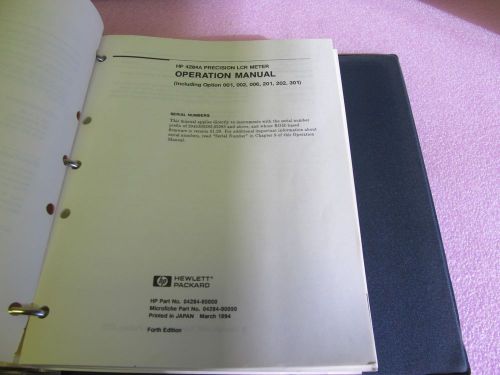 AGILENT HP 4284A LCR METER OPERATING  MANUAL, ALMOST 5 LBS SIZE