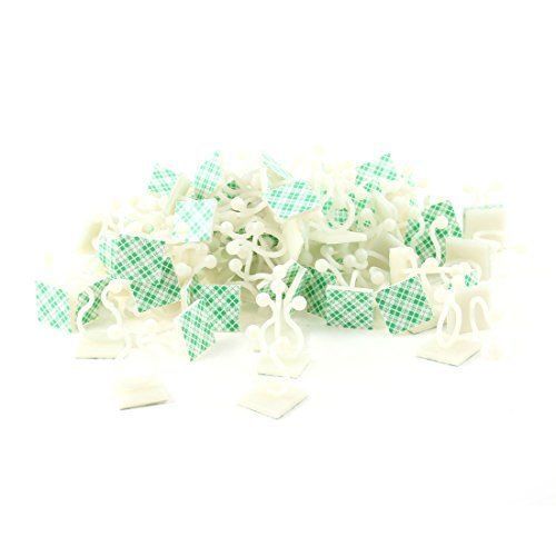 100pcs Off White Plastic Wire Holder 15mm Cable Tie Mount Clip