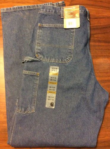Carhartt Double Front Washed Logger Dungaree Pants 38 X 36 Denim New