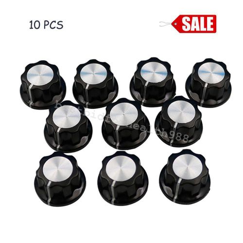 10x Potentiometer Bakelite knob 16mm Top Rotary Control Turn For Shaft Hole NEW