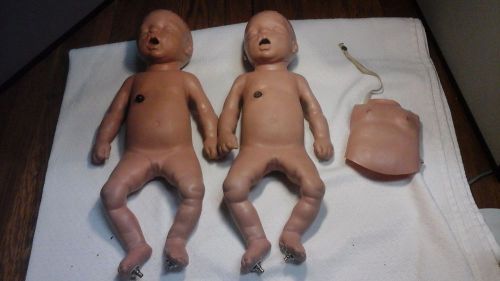 LOT OF 2 SIMULAIDS VINTAGE 1978 CPR BABIES EMT NURSING MEDICAL TRAINER MANIKINS