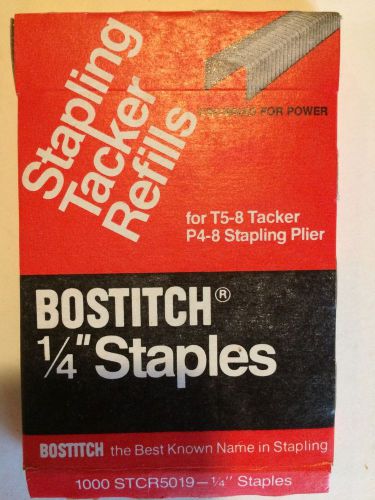 5000 Vintage BOSTITCH 1/4&#034; Tracker Refills T5-8 Trackers &amp; P4-8 Stapling Plier