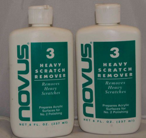 Novus # 3 plastic heavy scratch remover 8 oz bottle new 16oz total 2 bottles for sale