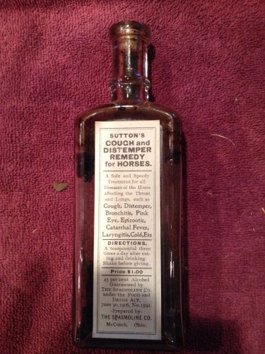 Vintage Veterinary-Sutton&#039;s Cough And Distemper Remedy