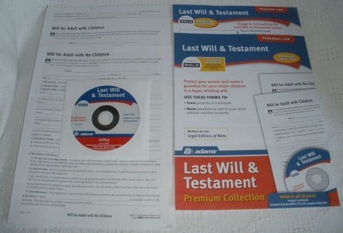 Adams Last Will and Testament with CD, Forms and Instructions ALFP117 White ..