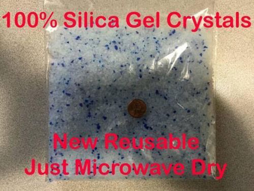 Silica gel desiccant crystals bulk moisture absorb 6 ounces microwave reusable for sale