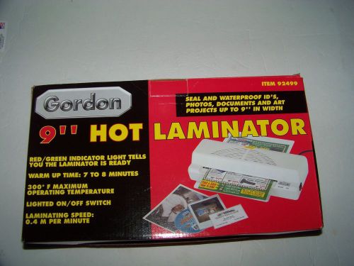 GORDON 9&#034; HOT LAMINATOR IN ORIGINAL BOX - PROTECT ID&#039;S LICENSE ETC. PHOTOS#92499