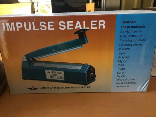 Commercial 8&#034; heat sealer impulse - poly plastic metallic food - new at $110 for sale