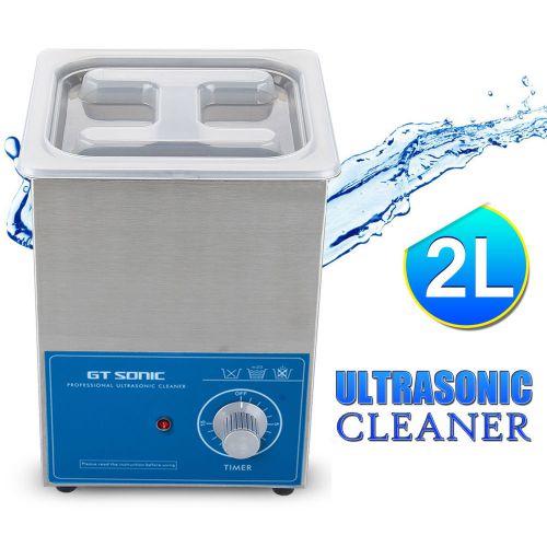New 2L Liter Stainless Steel Ultrasonic Cleaner Industry Heated Heater Timer US