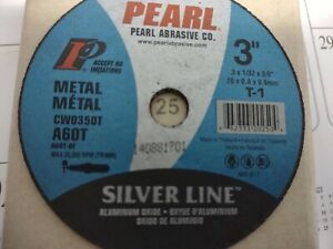 Pearl Abrasives Co. 3&#034; X 1/32&#034;X3/8&#034; T1 Cut Wheel Box Of 25