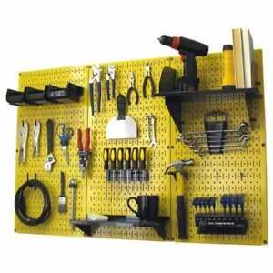 Wall Control Metal Pegboard Standard Tool Storage Kit Black Peg Accessories