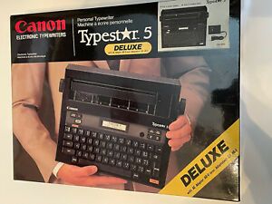 Vintage Canon Electronic Typestar 5 Typewriter with AC Adapter New NOS
