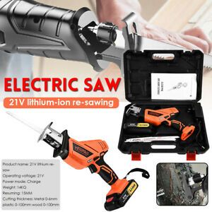 Portable 21V Charging Cordless Electric Li-Ion Reciprocating Saw Wood Tool