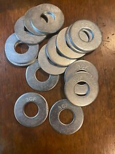 QTY 15, 3CF, 1” ID x 2-1/2”OD, 1/8 THICK INDUSTRIAL ZINC PLATED H-DUTY WASHERS