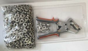 Handheld Grommet Machine Manual Hole Puncher Press Tool with 500Pcs 10mm