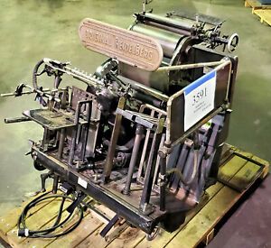 Original Heidelberg Windmill 10x15&#034; (26x38cm) Platen Printing Press - Inv #3591