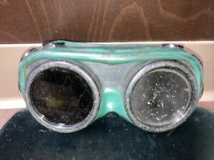 vintage 1960s? american optical green saftey goggles steampunk art Welding