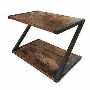 Desktop Stand for Printer - Desktop Shelf with with Wood Storage Shelves,