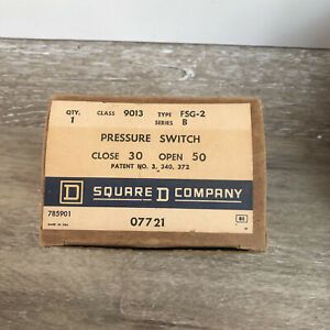 NOS Square D Pumptrol Type FSG-2 Series B 30/50 Class 9013 Pressure Switch