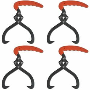 Log Tongs With Handle 4 Pcs Timber Wood Stacking Tong Lifter Tool Carbon Steel