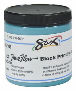 Sax True Flow Water Soluble Block Printing Ink, 8 Ounces, Turquoise