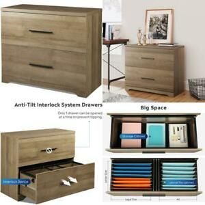 Devaise 2 Drawer Wood Lateral File Cabinet With Anti-Tilt Mechanism, Storage Fil