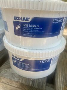 ECOLAB SOLID BRILLIANCE (NEW CASE) RINSE ADDITIVE #6125395 Brand New, 2 X 2.5lb.