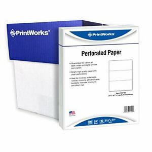 PrintWorks Professional Perforated Paper for Statements Invoices Gift Certifi...