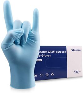 Nitrile Disposable Gloves Powder Free Latex 100Pcs 3Mil Disposable Exam Gloves