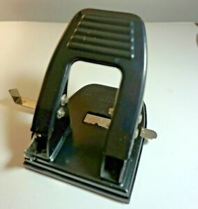 D|C DIC Metal Heavy Duty Paper Two Hole Punch,Black, Adjustable (90092)