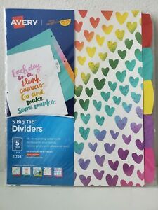 Avery - 5 Big Tab Dividers 11394 - 1 Set *NEW, SEALED*