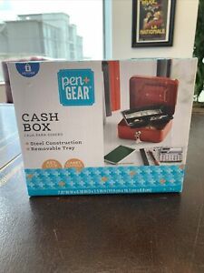 Cash Box Steel with Lock and Removable Tray (New &amp; In Box)