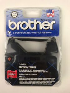 NEW 2-Pack Brother 1230 Black Correctable 1030 Film Ribbon Factory Sealed Type