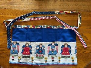 4 pocket waist server apron Red White &amp; Blue with stars