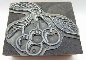 Printing Letterpress Printers Block 4 Large Cherries