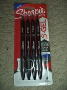 4 SHARPIE S-GEL BLUE 1.0MM BOLD UNK WRITING PENS NO SMEAR 2096171  071641172234