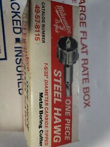 1-5/32&#034; Milwaukee 49-57-8115 Carbide Tipped Steel Hawg Metal Boring Cutter USED
