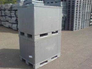 10 Sturdy Stackable and re-usable Industrial storage boxes. 1100lbs capacity.