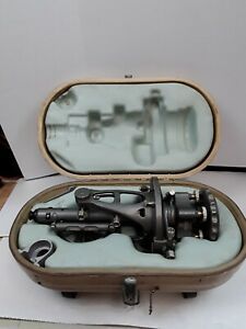 VINTAGE BRUNSON SURVEYING TRANSIT 644171 COMPASS LEVEL SCOPE IN CASE