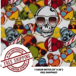 Hydrographic Film Hydro Dip 1 Linear Meter Hydro Dipping Film Retro Zombie Skull