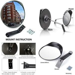 Meetwarm 12&#034; Convex Security Mirror Curved Safety Mirror With Adjustable Fixing