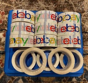 14 ROLLS 75&#039; x 2&#034; 1,050 YARDS E-BAY PACKAGING TAPE SHIPPING SUPPLY 9 NEW+5 OTHER