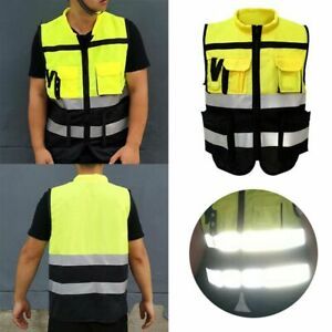 Zipper with Pocket Reflective Waistcoat Safety Jacket Working Clothes